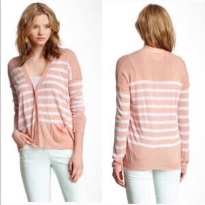 OLIVE & OAK Lightweight Striped Cardigan Sweater